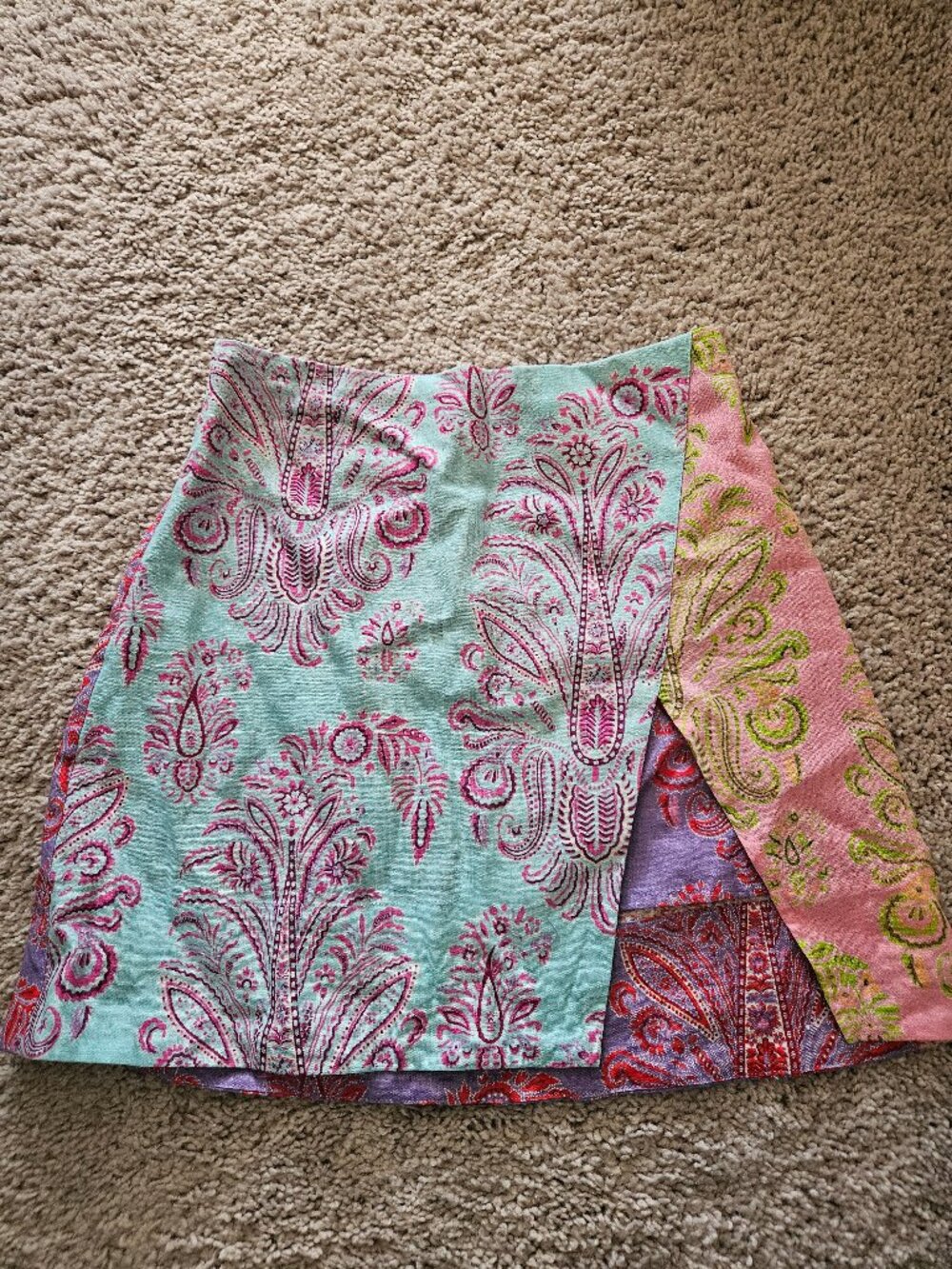 Free People Boteh Paisley Mini Skirt 0